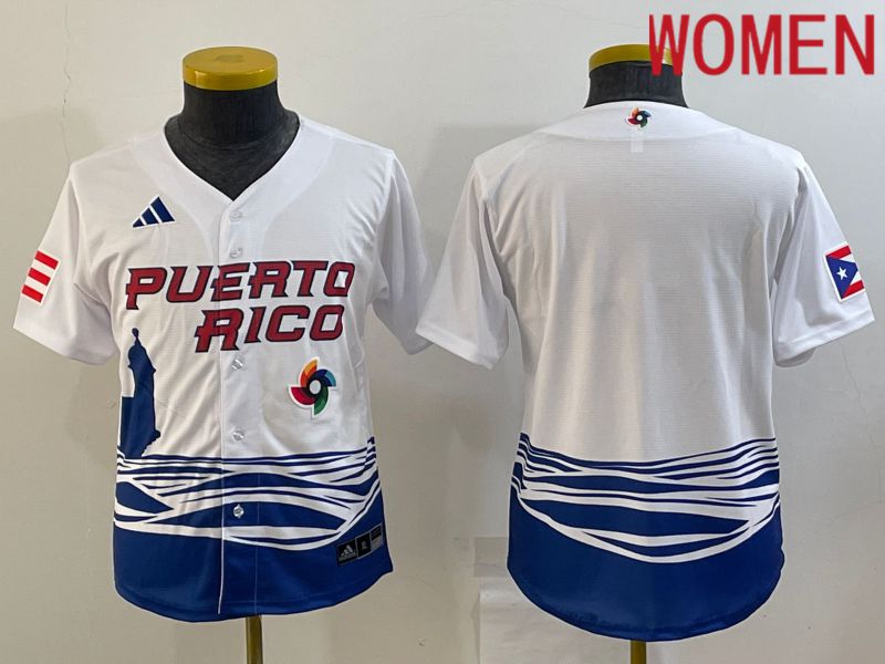 Women 2023 World Cub Blank White MLB Jersey1->women mlb jersey->Women Jersey